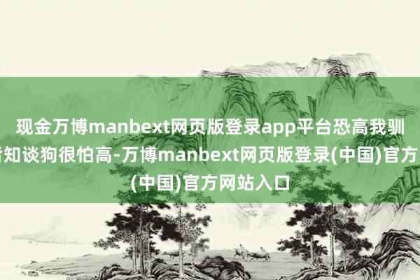 现金万博manbext网页版登录app平台恐高我驯服咱们皆知谈狗很怕高-万博manbext网页版登录(中国)官方网站入口