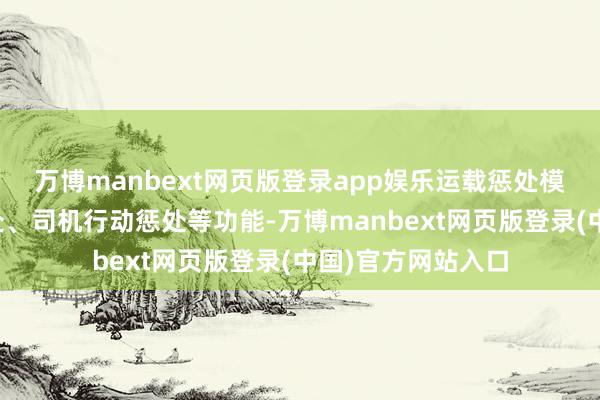 万博manbext网页版登录app娱乐运载惩处模块：包括运单惩处、司机行动惩处等功能-万博manbext网页版登录(中国)官方网站入口