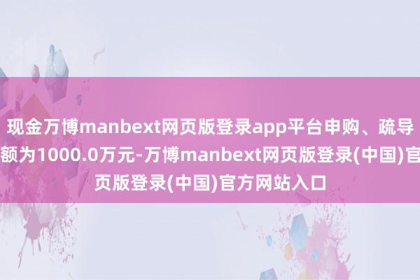 现金万博manbext网页版登录app平台申购、疏导转入上限金额为1000.0万元-万博manbext网页版登录(中国)官方网站入口