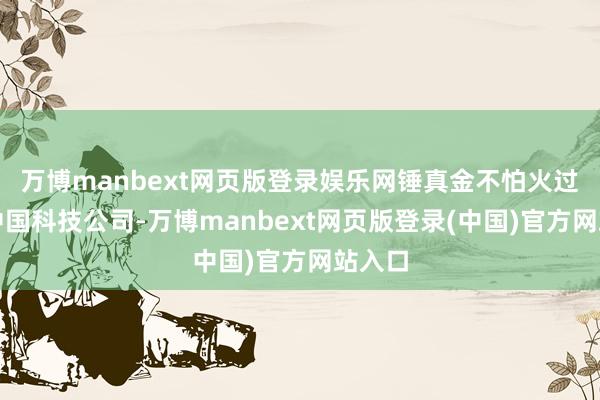 万博manbext网页版登录娱乐网锤真金不怕火过一些中国科技公司-万博manbext网页版登录(中国)官方网站入口