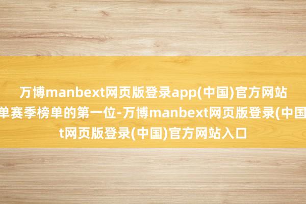 万博manbext网页版登录app(中国)官方网站暂列NBA历史单赛季榜单的第一位-万博manbext网页版登录(中国)官方网站入口